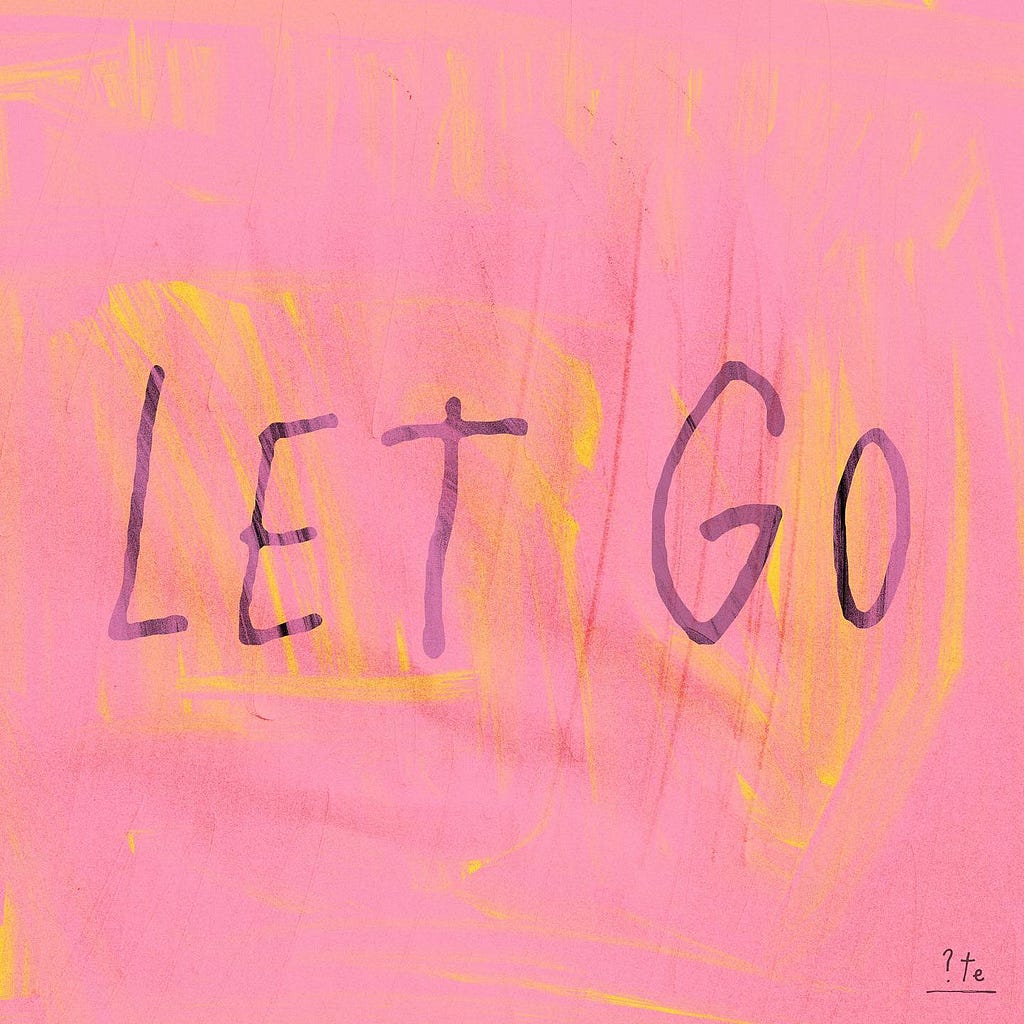 視覺上，設計師 ddd.pizza 試圖在「Let Go」字樣前，不斷塗抹著「象徵傷口逐漸癒合」的粉紅顏料，想將其覆蓋住，卻依然可見它存在的痕跡。如同生命帶來的痛苦永遠不會消逝，而是會深刻地烙印在我們心中，以此為動力，繼續前進。
