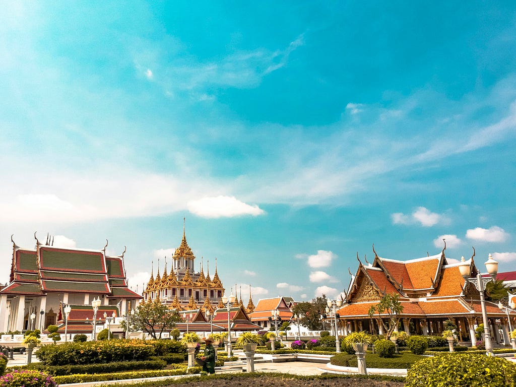 The ancient temples in Bangkok Thailand