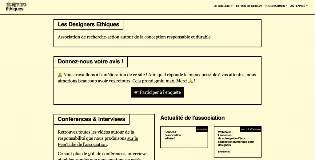 A screen capture of a website with black and sepia colors, and minimal graphic effects.