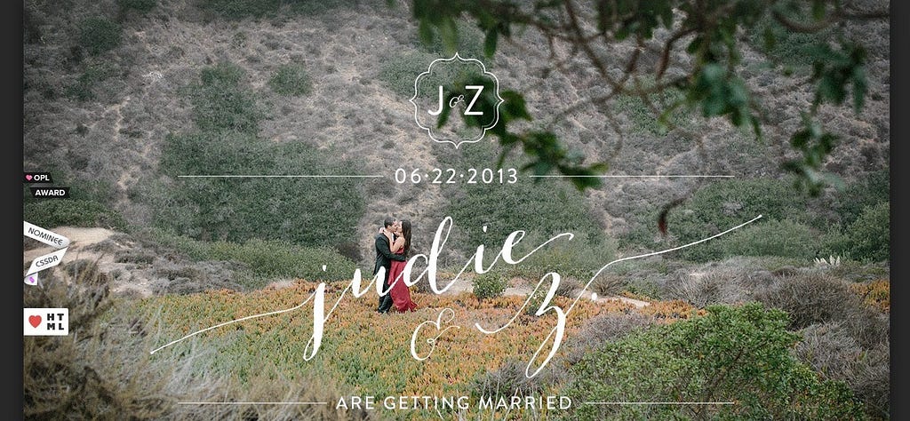 Great Wedding Websites: Judie & Z