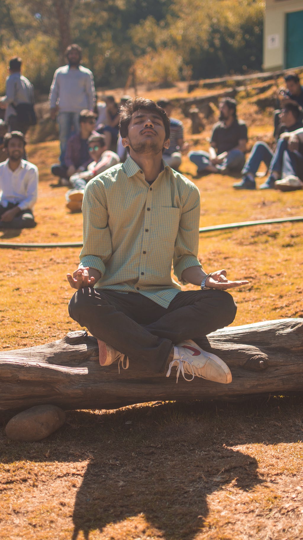 a person meditating