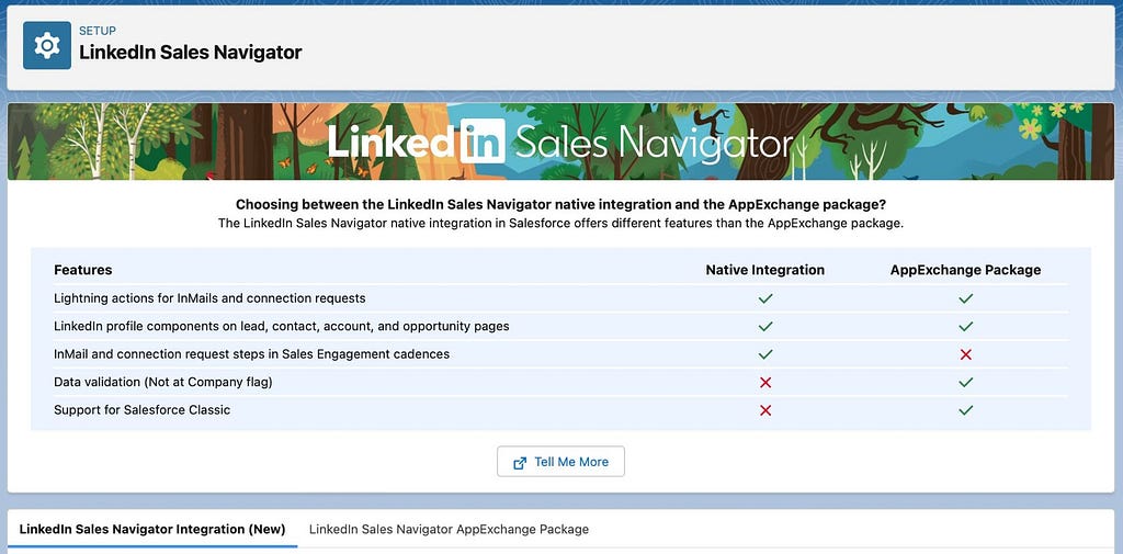 LinkedIn Sales Navigator native integration and the AppExchange package