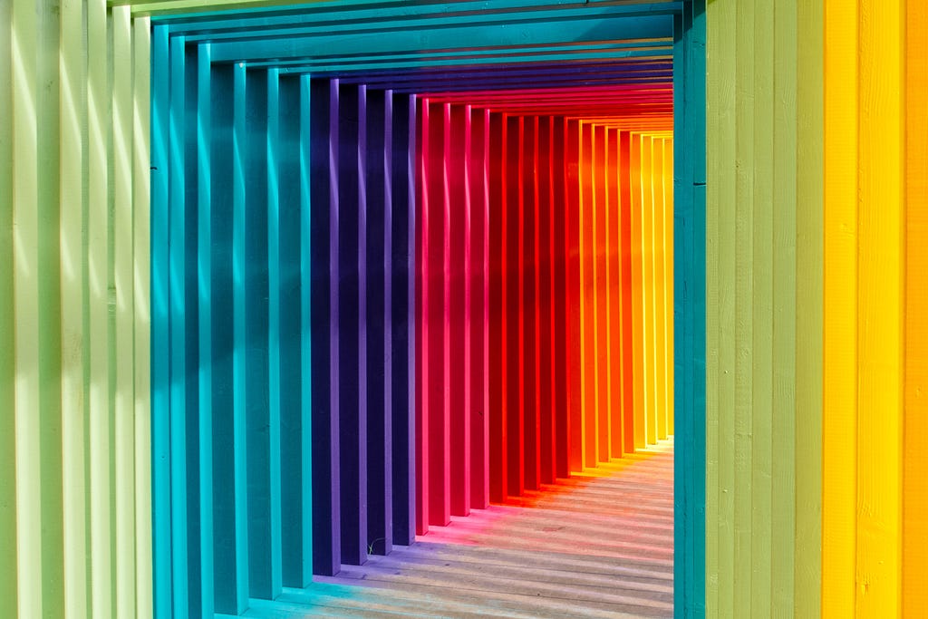 A wall of different colors