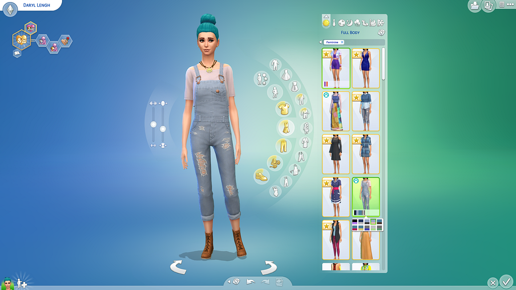 Screenshot of The Sims 4’s Charchter creation Interface