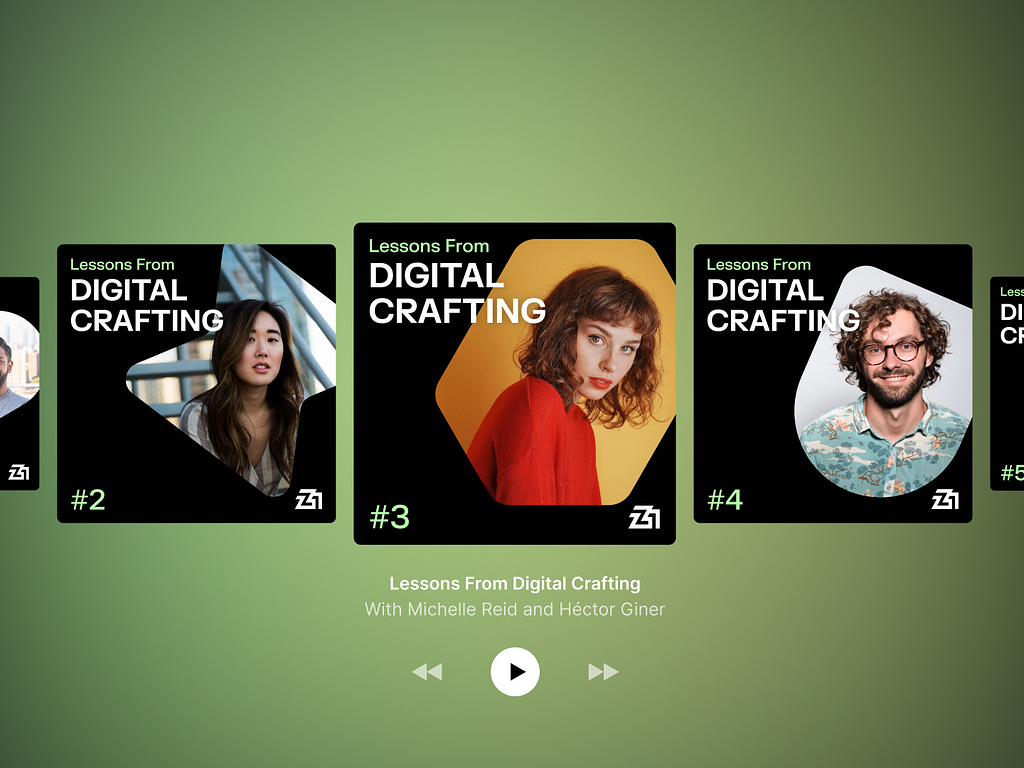 Lessons From Digital Crafting podcast’s covers