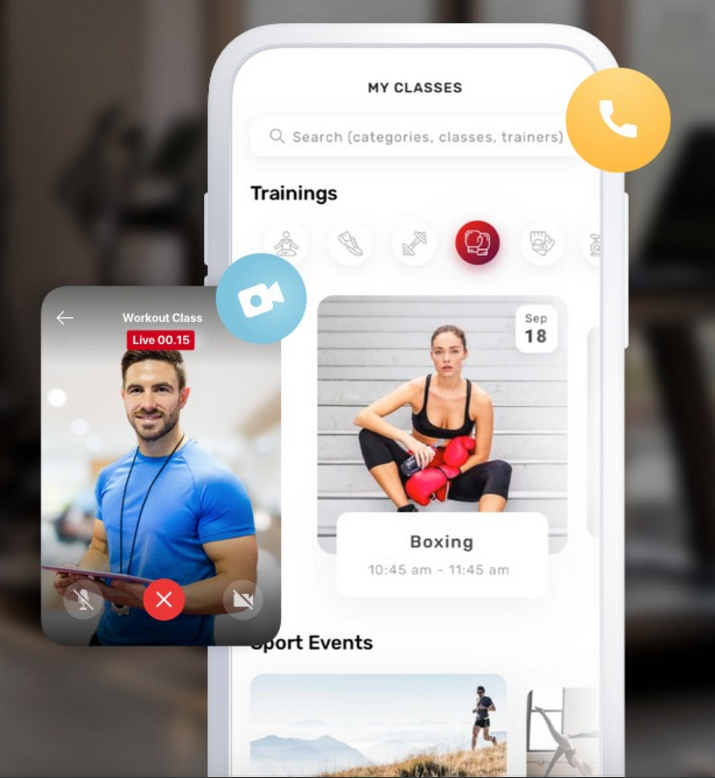 online consultation and live streaming in health & fitness apps