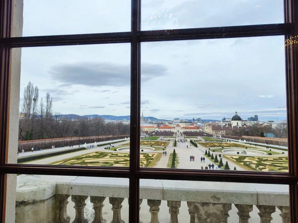 Belvedere gardens, view form the palace