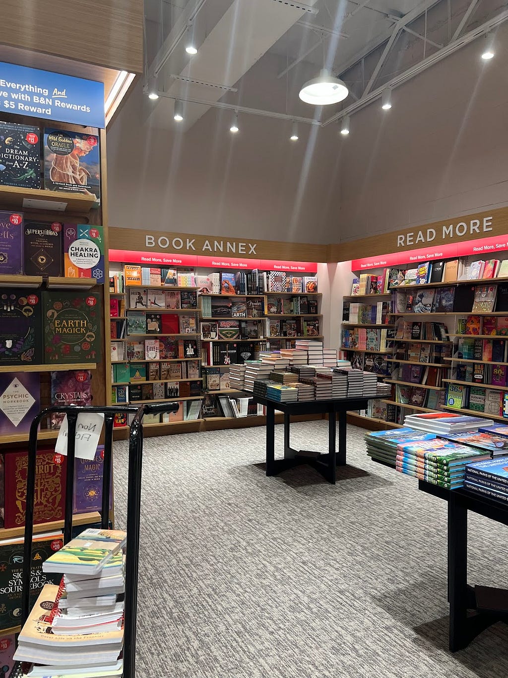 An image of the book annex section of Barnes and Noble.