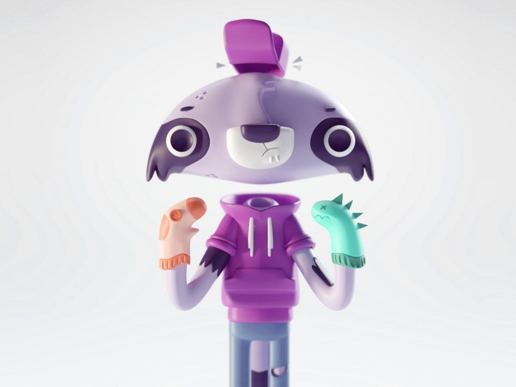 Racoon Trance by Mohamed Chahin in Iconscout's weekly Design inspiration