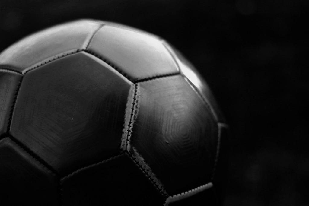 A black and white football