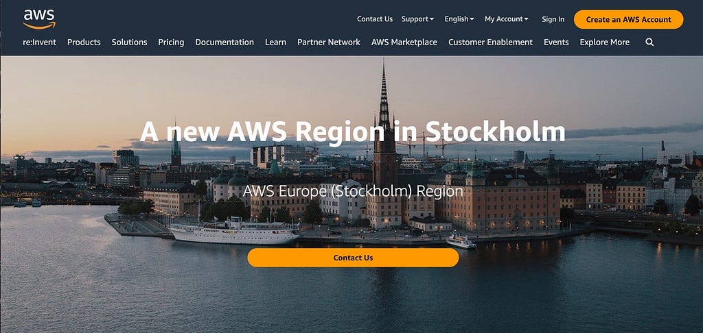 A new AWS Region in Stockholm