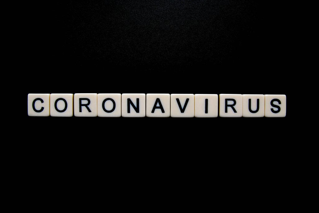 coronavirus spelled out in letters