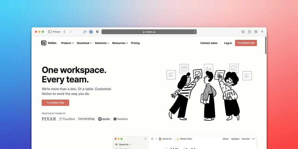 Notion is an all-in-one workspace app where you can manage notes, databases, calendars, wikis, projects and much more