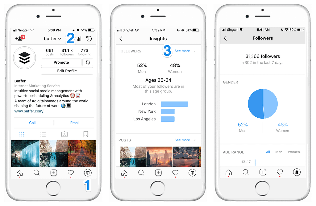 Navigating to Instagram Insights - Followers