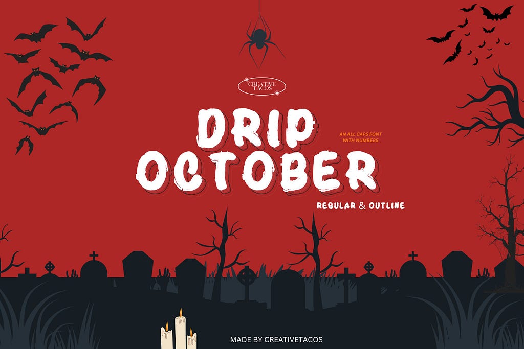 Drip October Font — All Caps Display Font