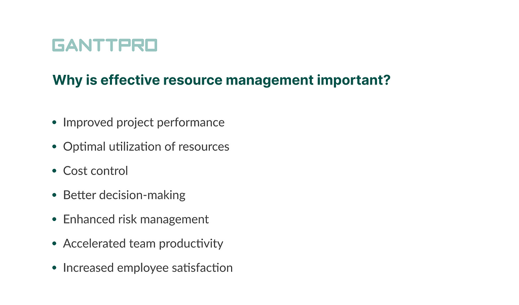 Importance of effective resource management