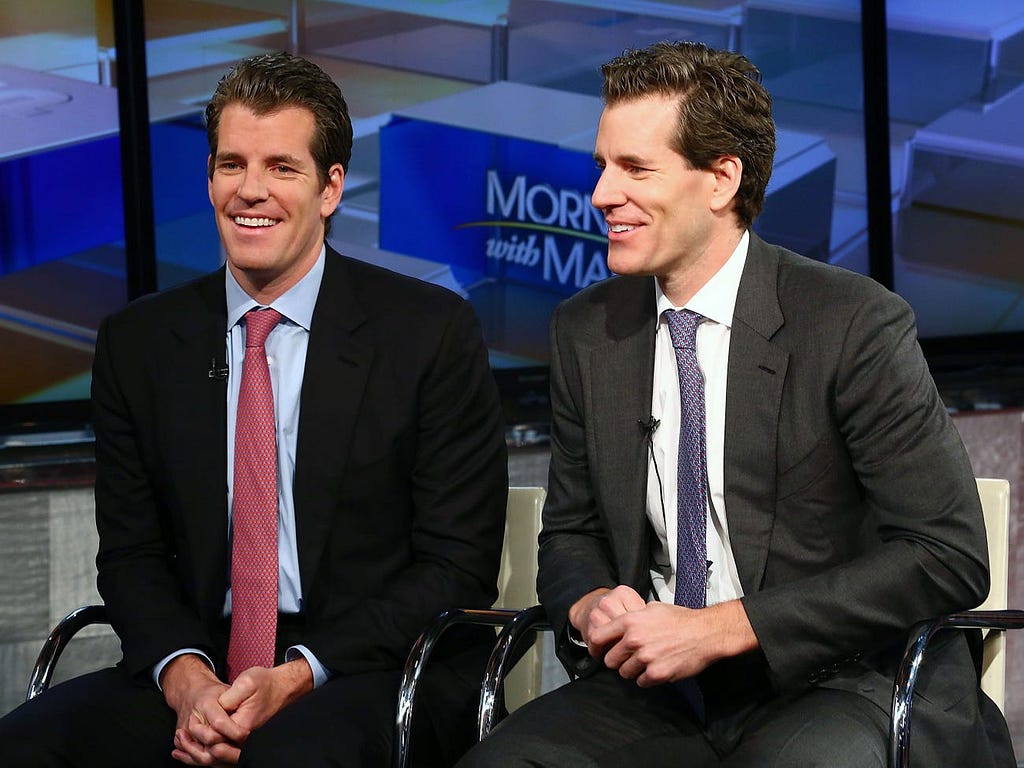 Entrepreneurs Tyler Winklevoss and Cameron Winklevoss.