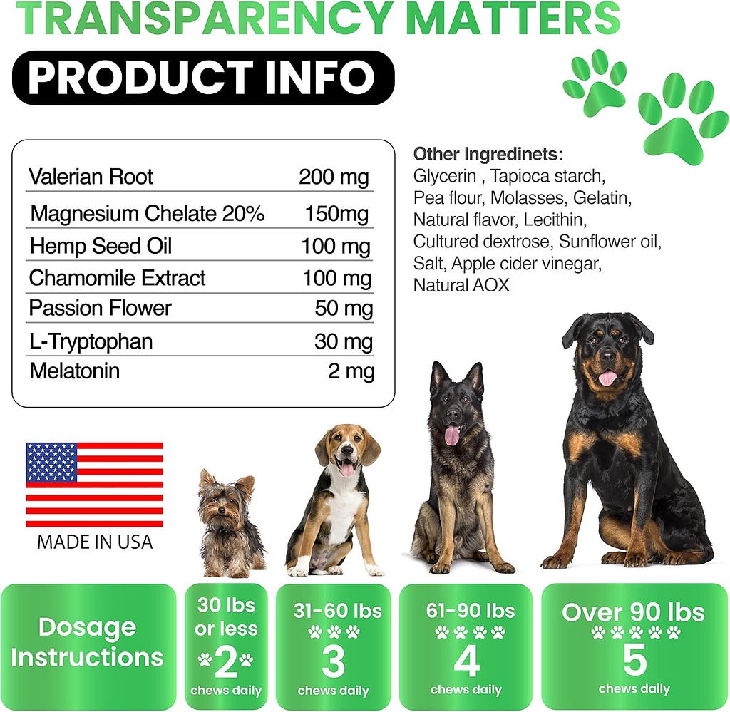 Hemp Calming Chews for Dogs - Dog Calming Chews - 170 Anxiety Relief Treats - Hemp Oil - Dog Calming Treats - Sleep Calming Aid - Advanced Calming Health Joint Support Supplement - Separation, Barking