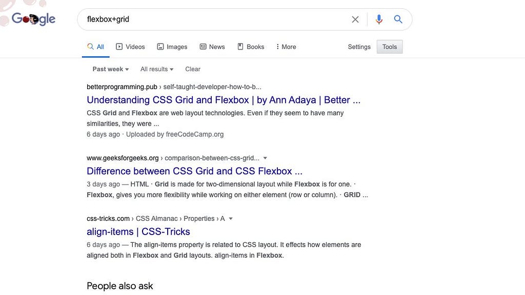 screenshot of Google search using plus sign to include multiple words