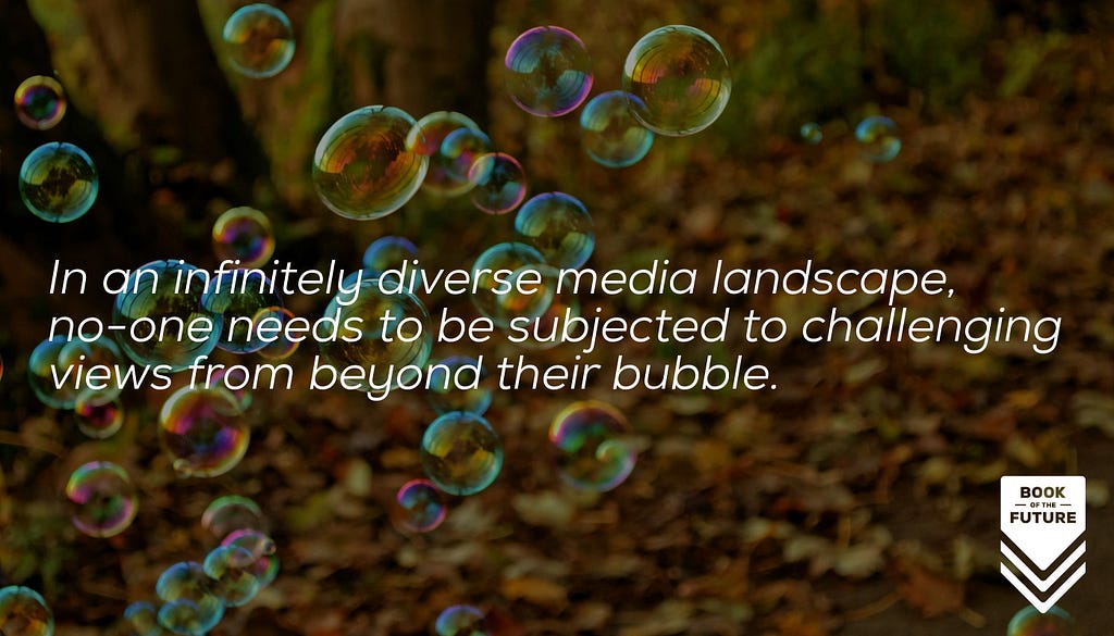 In an infinitely diverse media landscape,  no-one needs to be subjected to challenging views from beyond their bubble.