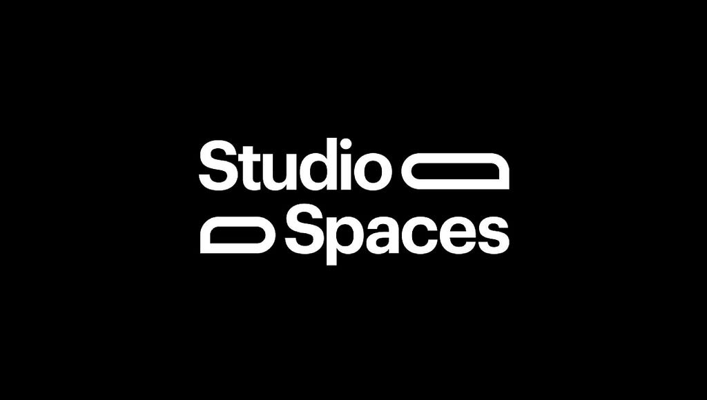 The Studio Spaces logo in white on a black background.