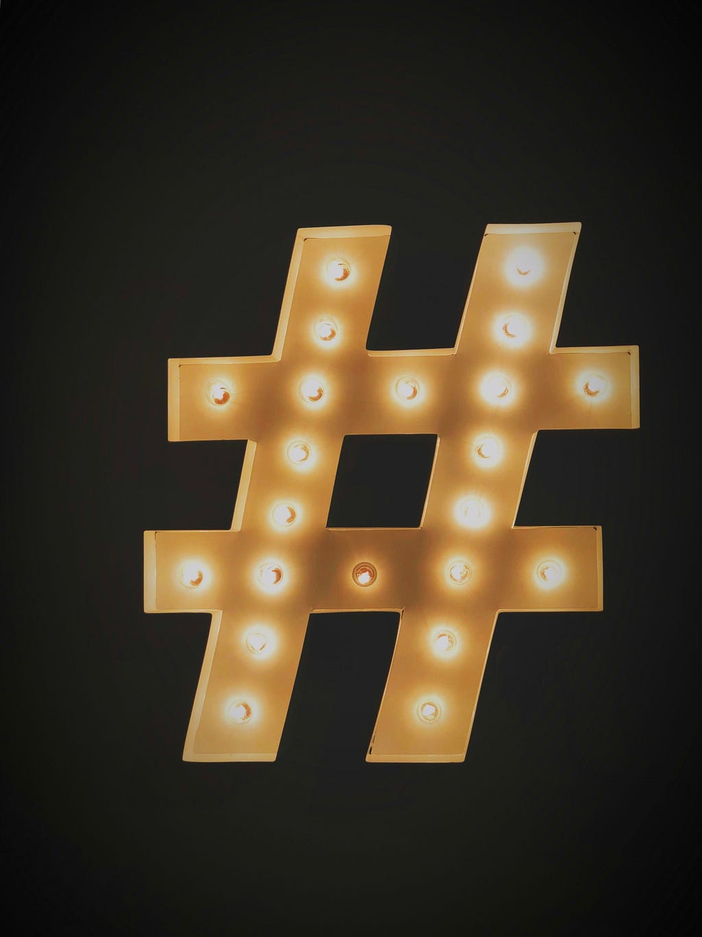 hashtag logo with lights