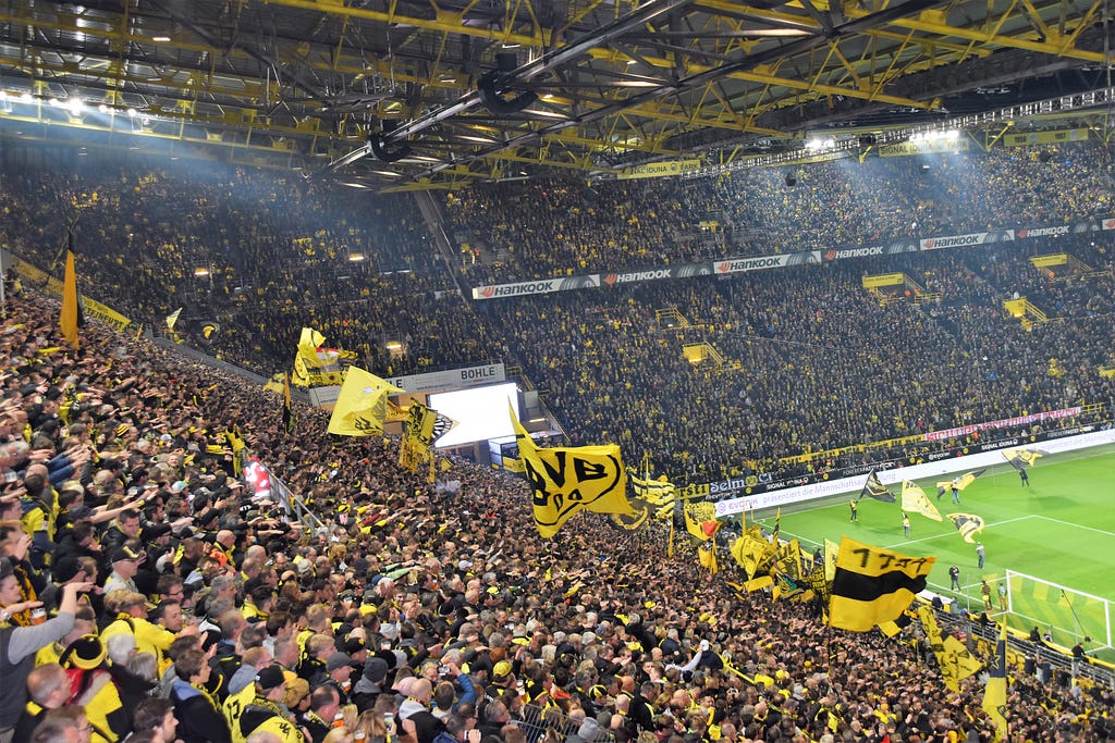 German football club Borussia Dortmund’s famous ‘Yellow Wall’ of fans