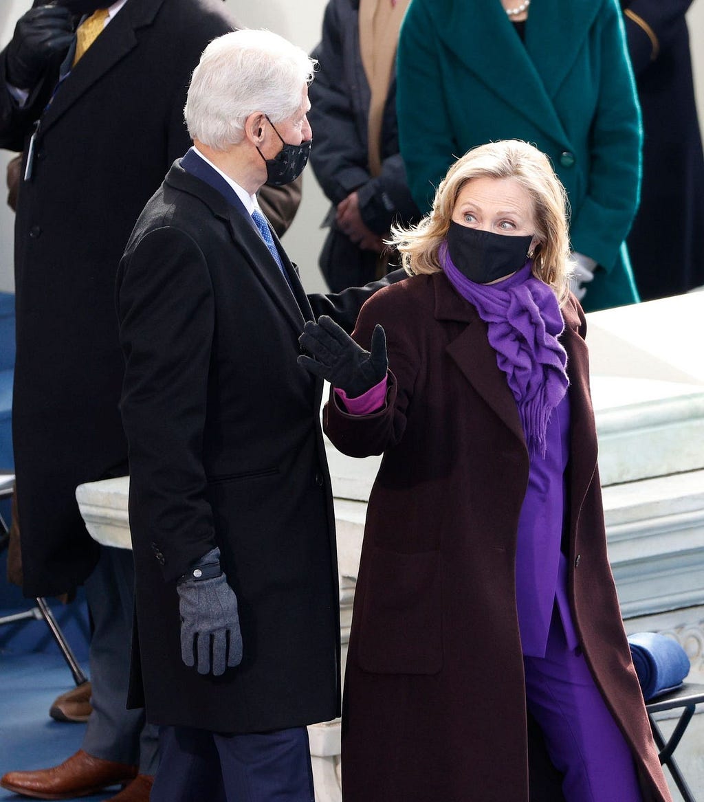 Hillary Clinton attends Joe Biden’s inauguration on Wednesday.