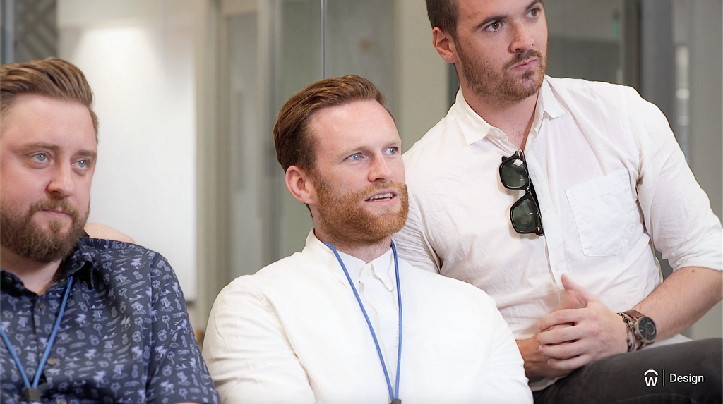 Video still of 3 men: Bill Fogarty, Ben Taylor, and Neil Fletcher.