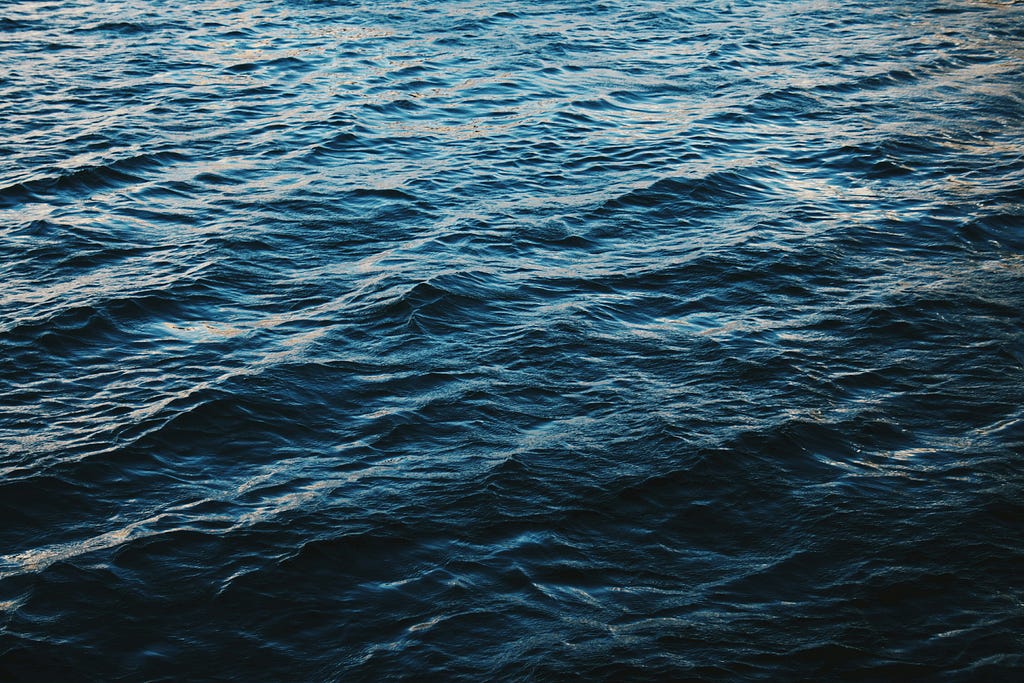 ripples and gentle waves in a dark sea