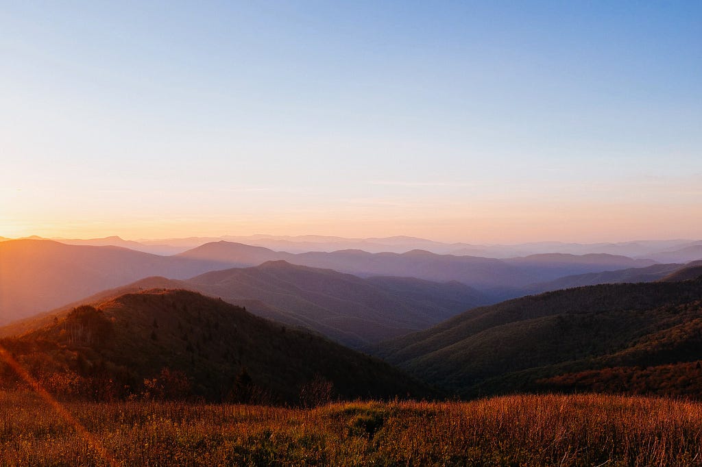 Our memorable sunset hike from our May trip to Asheville