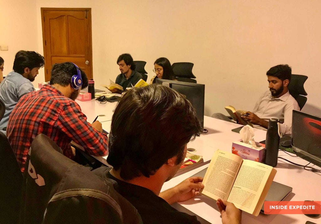 Just a random shot from the Book-reading hour!