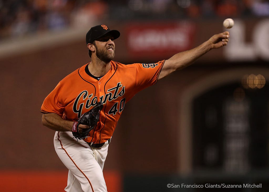 Madison Bumgarner recorded his 100th career win.