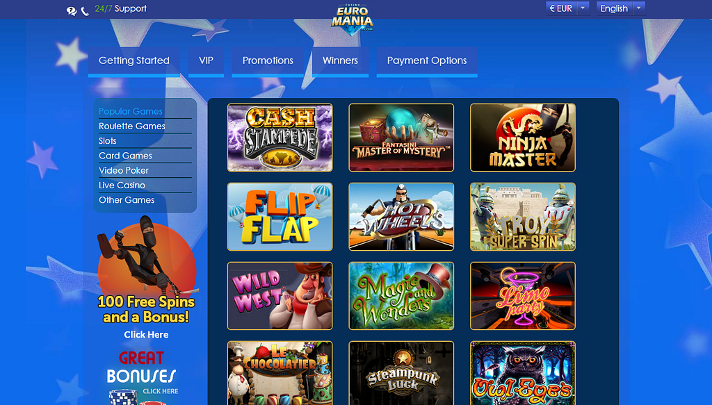 Casino Euro Mania Game Lobby