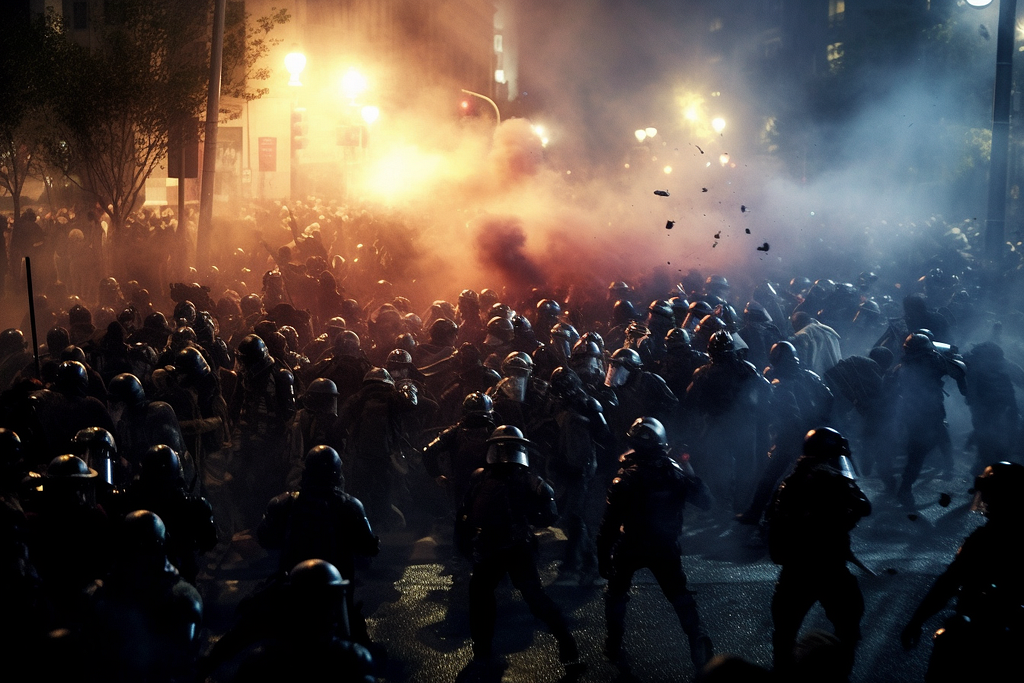 Violent protests and an even more violent police crackdown on the protesters.