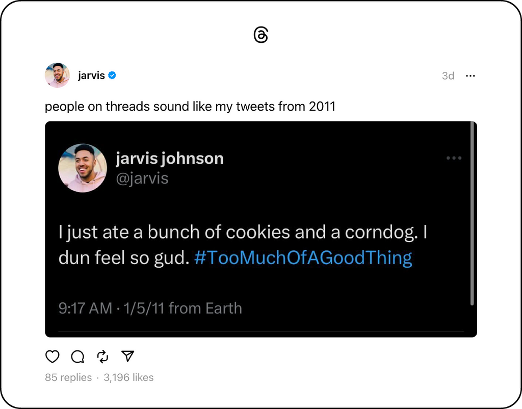 A screenshot from @jarvis’ Thread