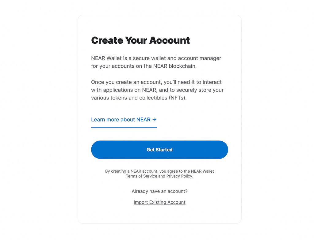 Create account | NEAR Wallet