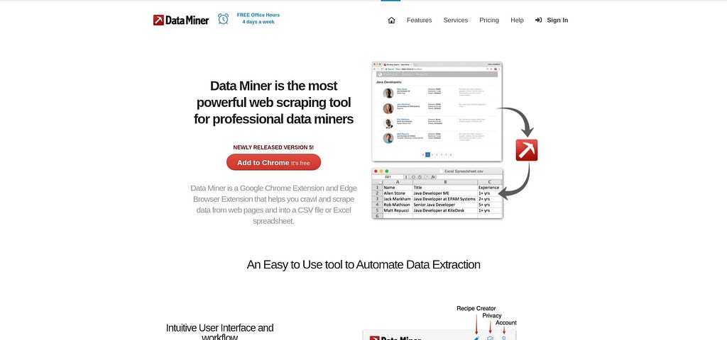 Scrape data from any website with 1 Click | Data Miner