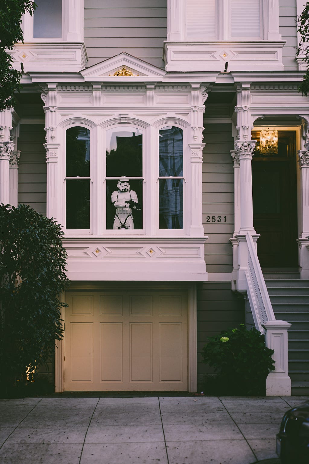 stormtrooper guarding the house