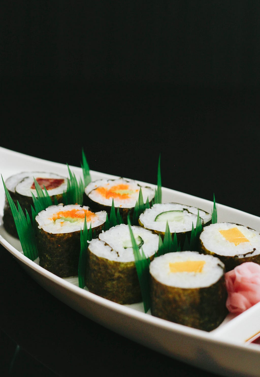 Sushi wrapped in sea weed