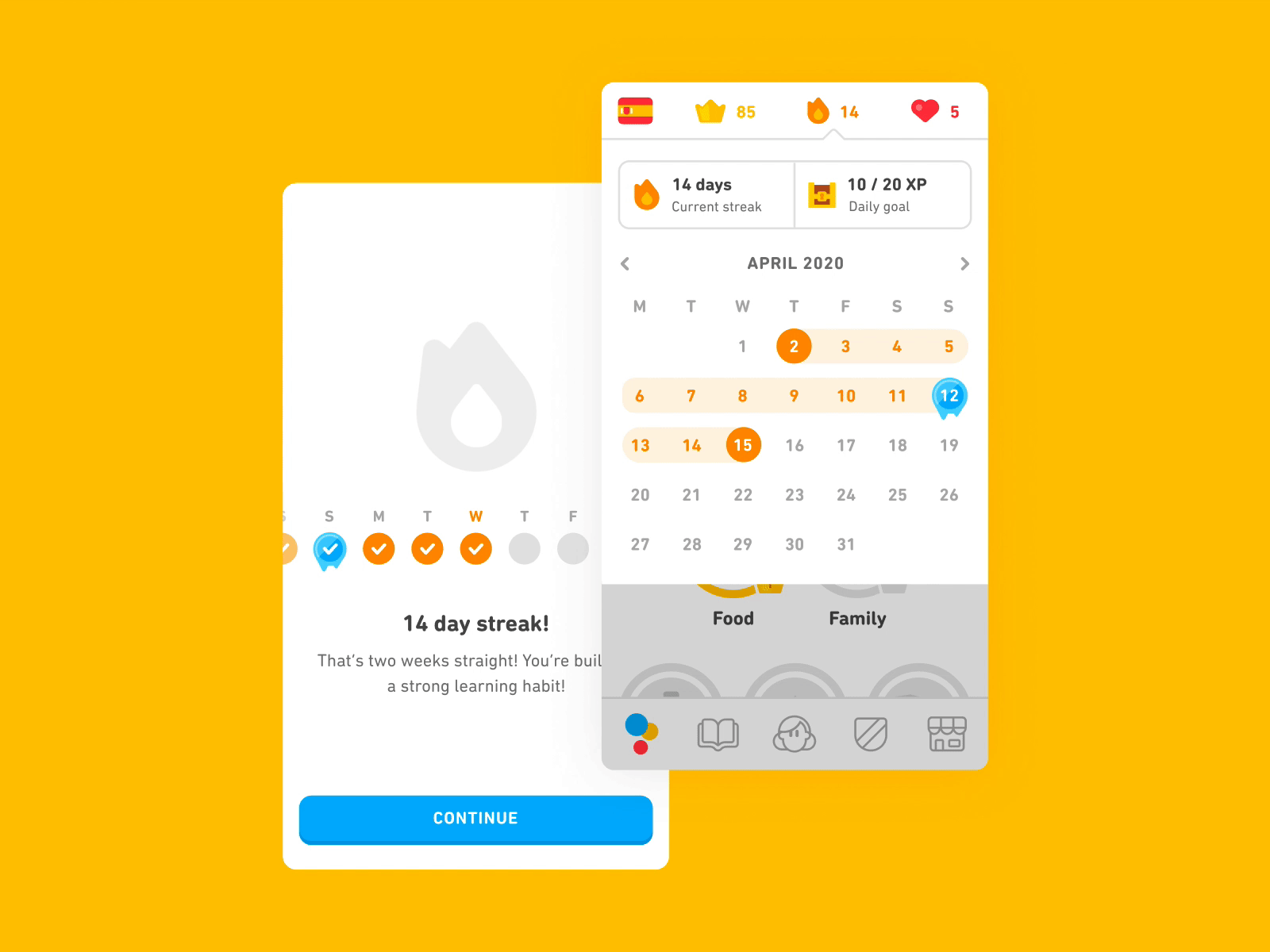 The image shows the goal-setting calendar.