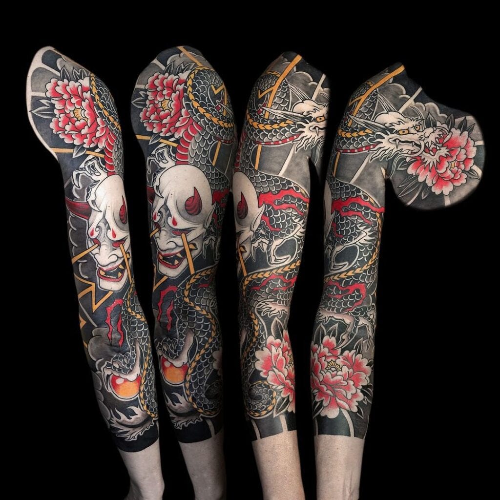 japanese sleeve demon oni