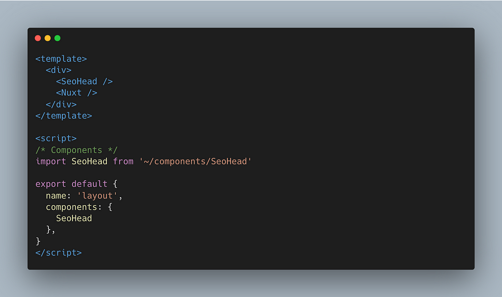 SeoHead.vue component in Nuxt.js layout