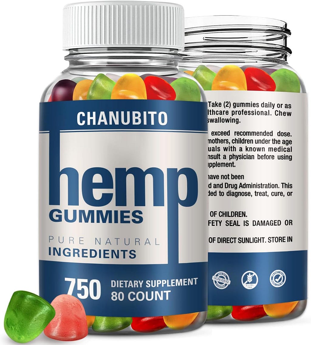 1 Pack Hemp Gummies 100% Natural Organic Hemp Supplement for Adults - High Potency Pure Hemp Oil Extract Edibles Gummy - Vegan, Non-GMO