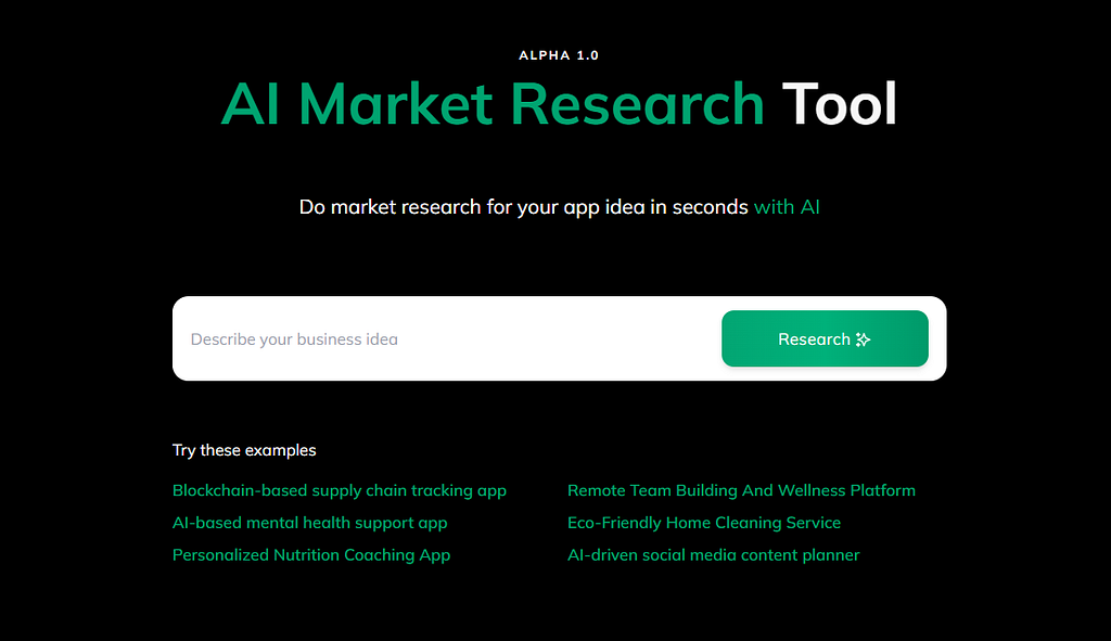 AI market research tool