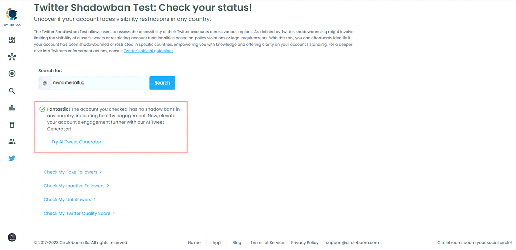 Test your shadowban status