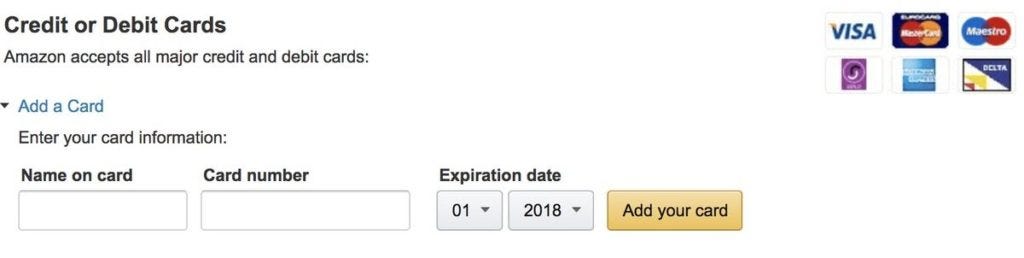 UX screenshot of Amazon checkout screen