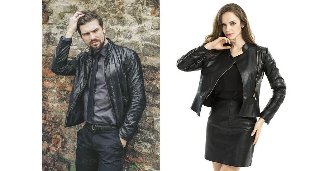 Man and woman wearing leather suit ideas for Scorpio