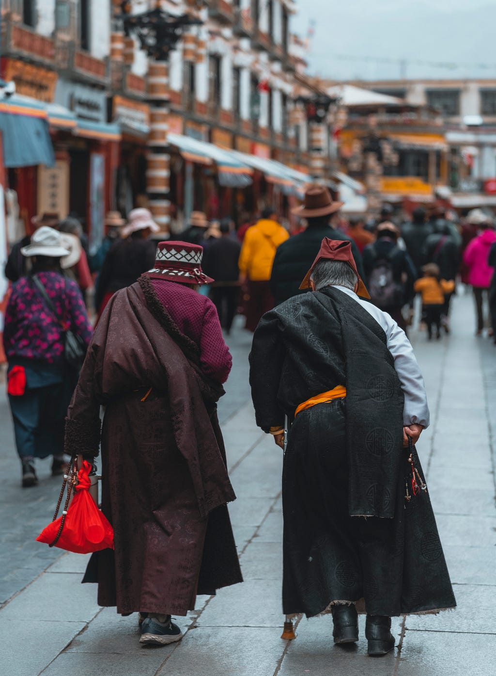 Barkhor squar and Local Market in Tibet.