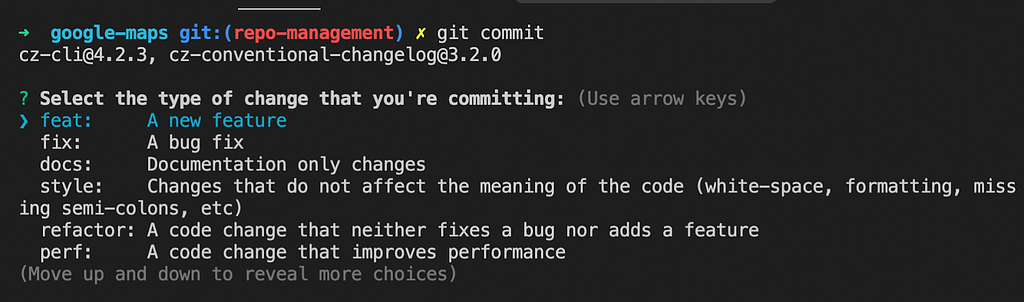 commitizen prompt